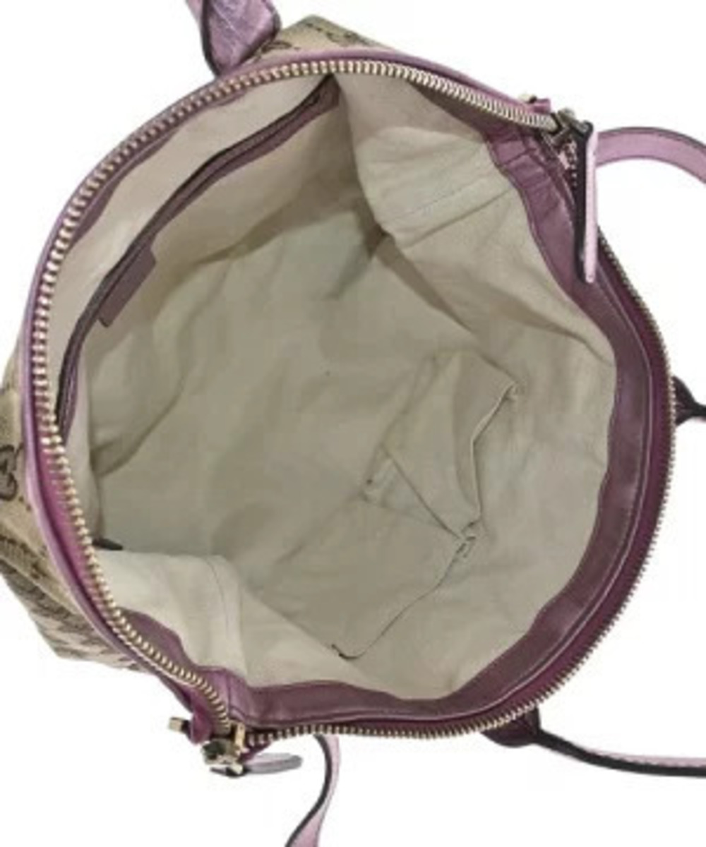 Gucci GG Canvas Heart Bit satchel beige monogram metallic pink leather - Picture 4 of 10